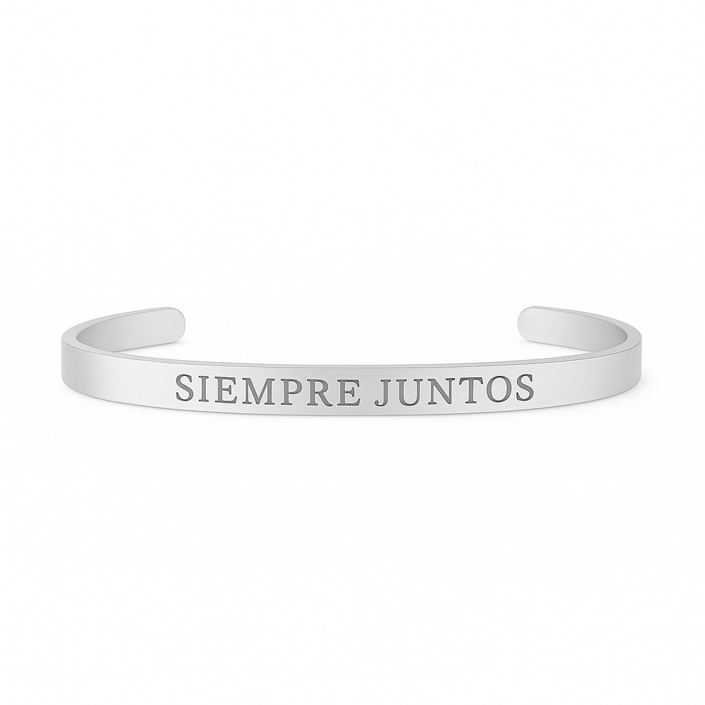 Brazalete Unisex Personalizado Dorado o Plateado – Ajustable y Grabado a Mano