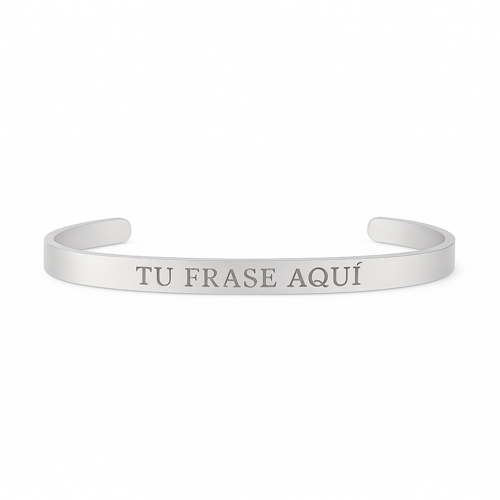 Brazalete Unisex Personalizado Dorado o Plateado – Ajustable y Grabado a Mano