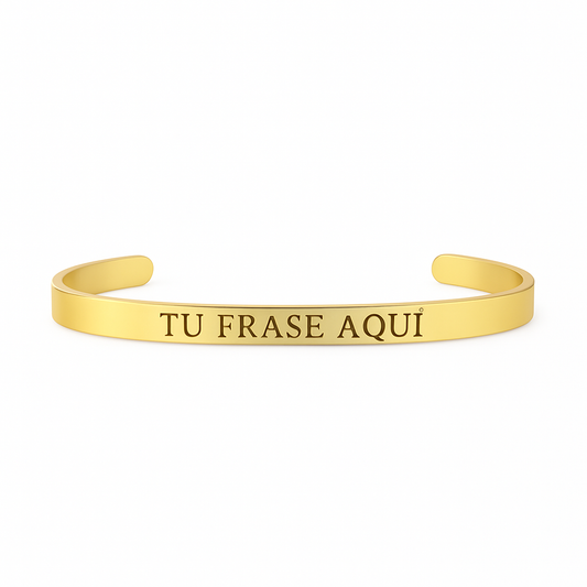 Brazalete Unisex Personalizado Dorado o Plateado – Ajustable y Grabado a Mano