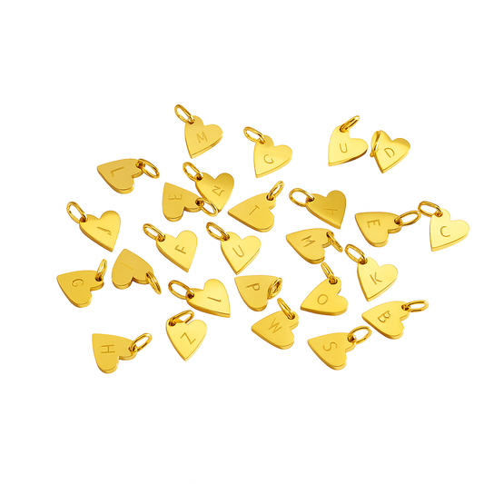 Charm Letra Inicial A–Z – Personaliza tu Joyería con Acero de Titanio Dorado