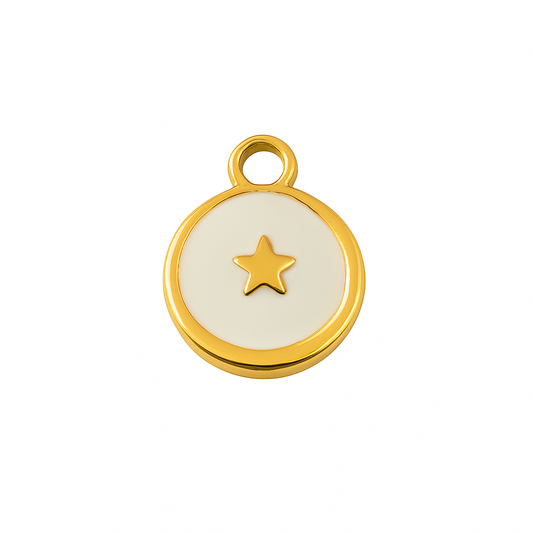 Charm Estrella del Día – Acero de Titanio con Acabado Brillante, Ideal para Pulseras y Collares
