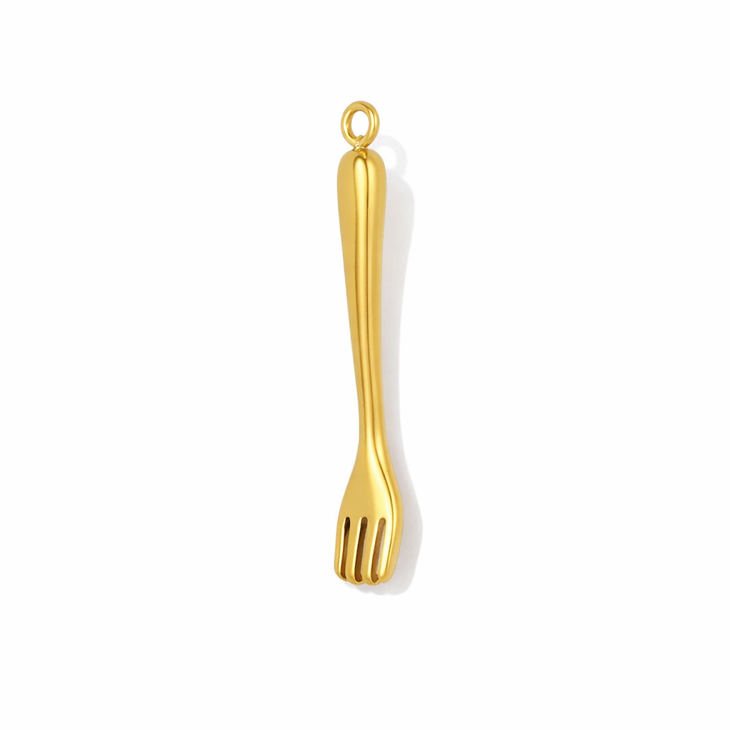 Set de Charms Cubiertos Dorados Minimalistas – Tenedor y Cuchillo Elegantes.