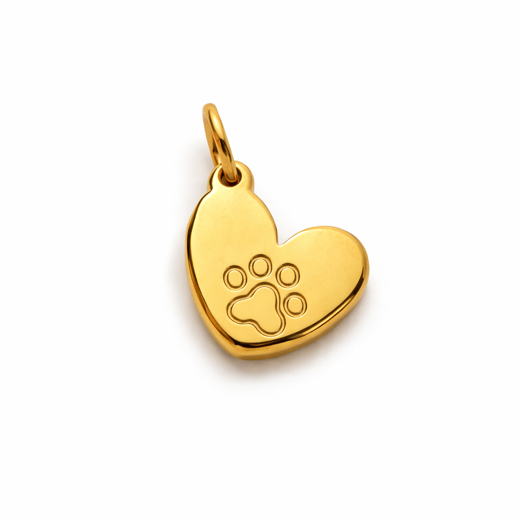 Set de Charms Corazón Dorado con Grabados