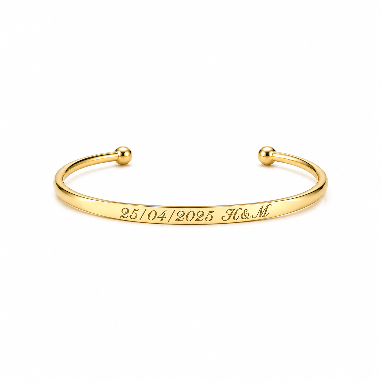 Pulsera Anastasia Dorada Personalizable con Grabado Laser en Acero Inoxidable 316L