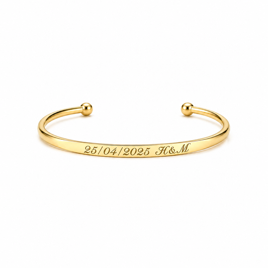 Pulsera Anastasia Dorada Personalizable con Grabado Laser en Acero Inoxidable 316L