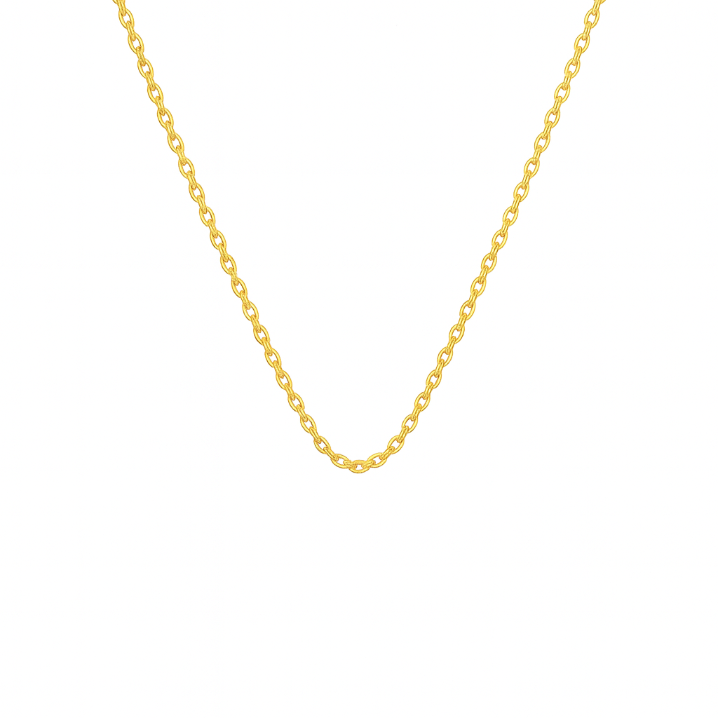 Cadena Julia Dorada – Eslabones Ovalados Minis de 0.3 cm en Acero de Titanio, 45 cm