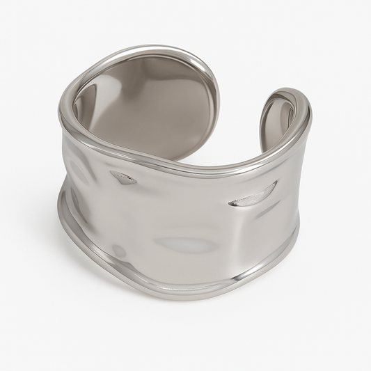 Anillo Waves Acero de Titanio Ajustable  Joya Minimalista Moderna