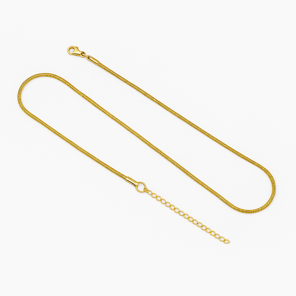 Cadena Renata – Dorada o Plateada, 40 cm + 5 cm Ajustable en Acero de Titanio