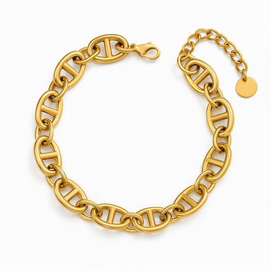 Brazalete Ámbar de Acero de Titanio – Hipoalergénico, Resistente y Elegante