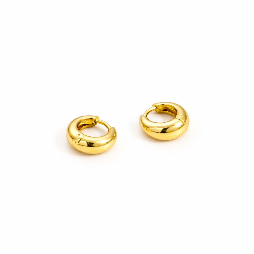 Argollas Básicas Jess Doradas Tipo Huggie (8mm, 10mm y 12mm)