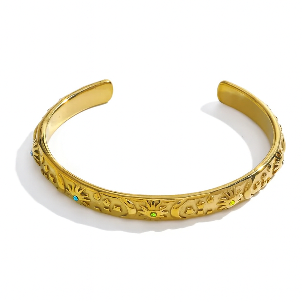 Brazaletes Galaxia – Diseño Cuff Artesanal dorado y plateado