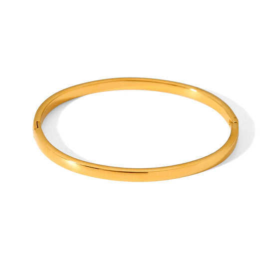Brazalete Circular Click de Acero de Titanio – Rígido con Cierre a Presión, Hipoalergénico y Resistente
