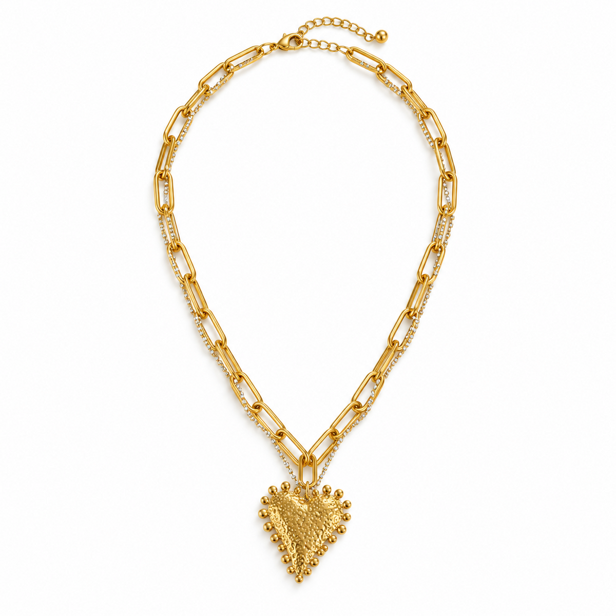 Collar Sandra con Colgante De Corazón de Acero Inoxidable