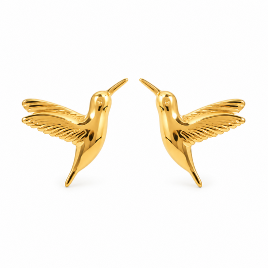 Aretes Colibrí de Acero Inoxidable 316L