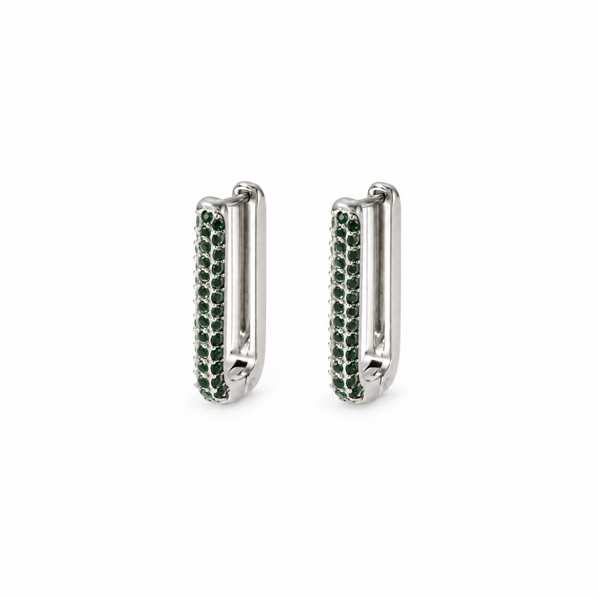 Aretes Romina Plateados de Acero Inoxidable 316L