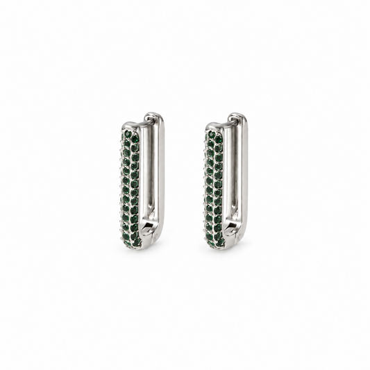 Aretes Romina Plateados de Acero Inoxidable 316L