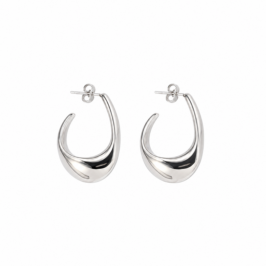 Aretes Graciela Plateados de Acero Inoxidable 316L