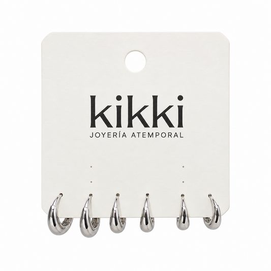 Set de aretes Elita de Acero Inoxidable 316L