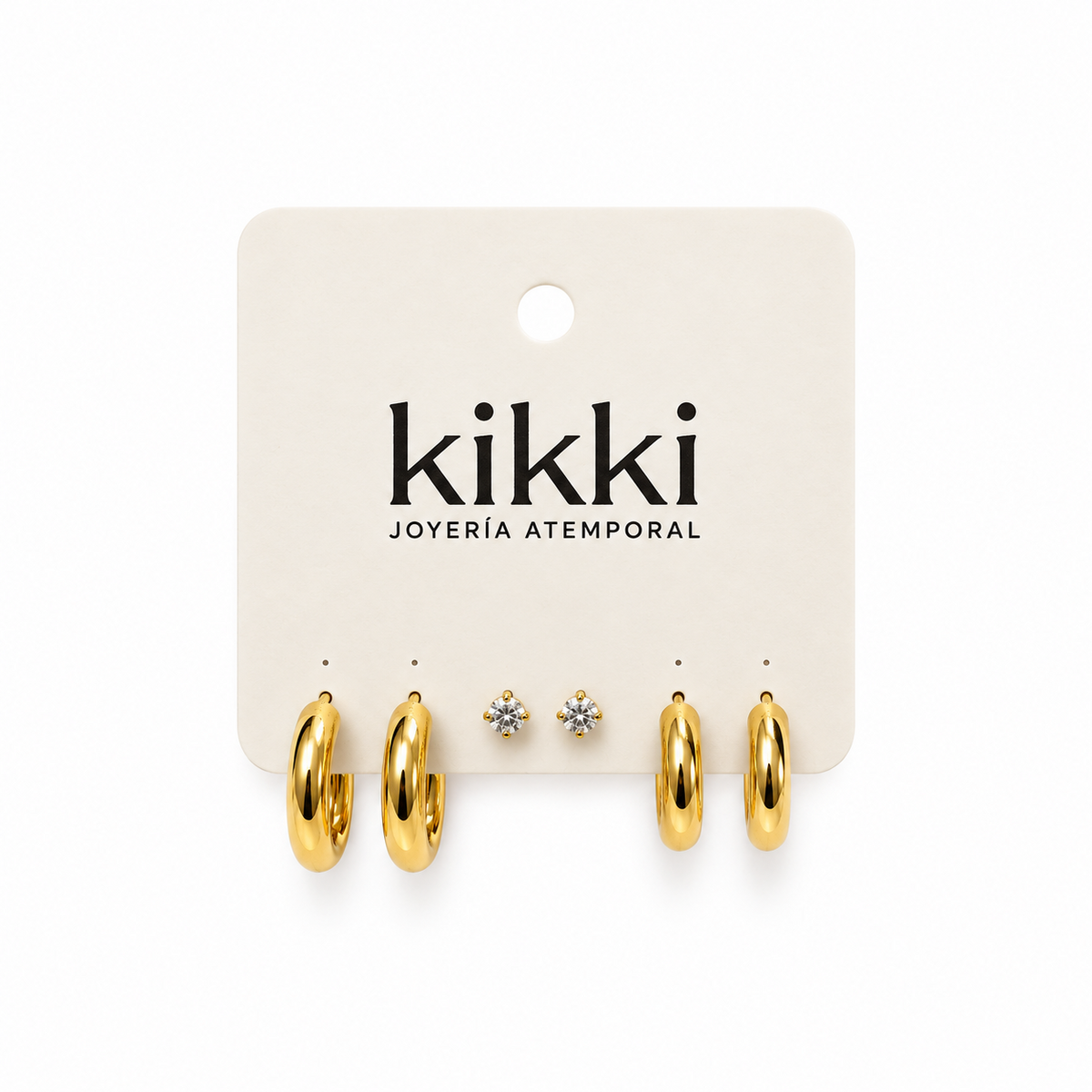 Set de Argollas Janice de Acero Inoxidable 316L