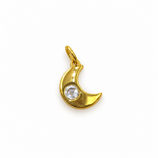 Charm Luna de Acero Inoxidable 316L