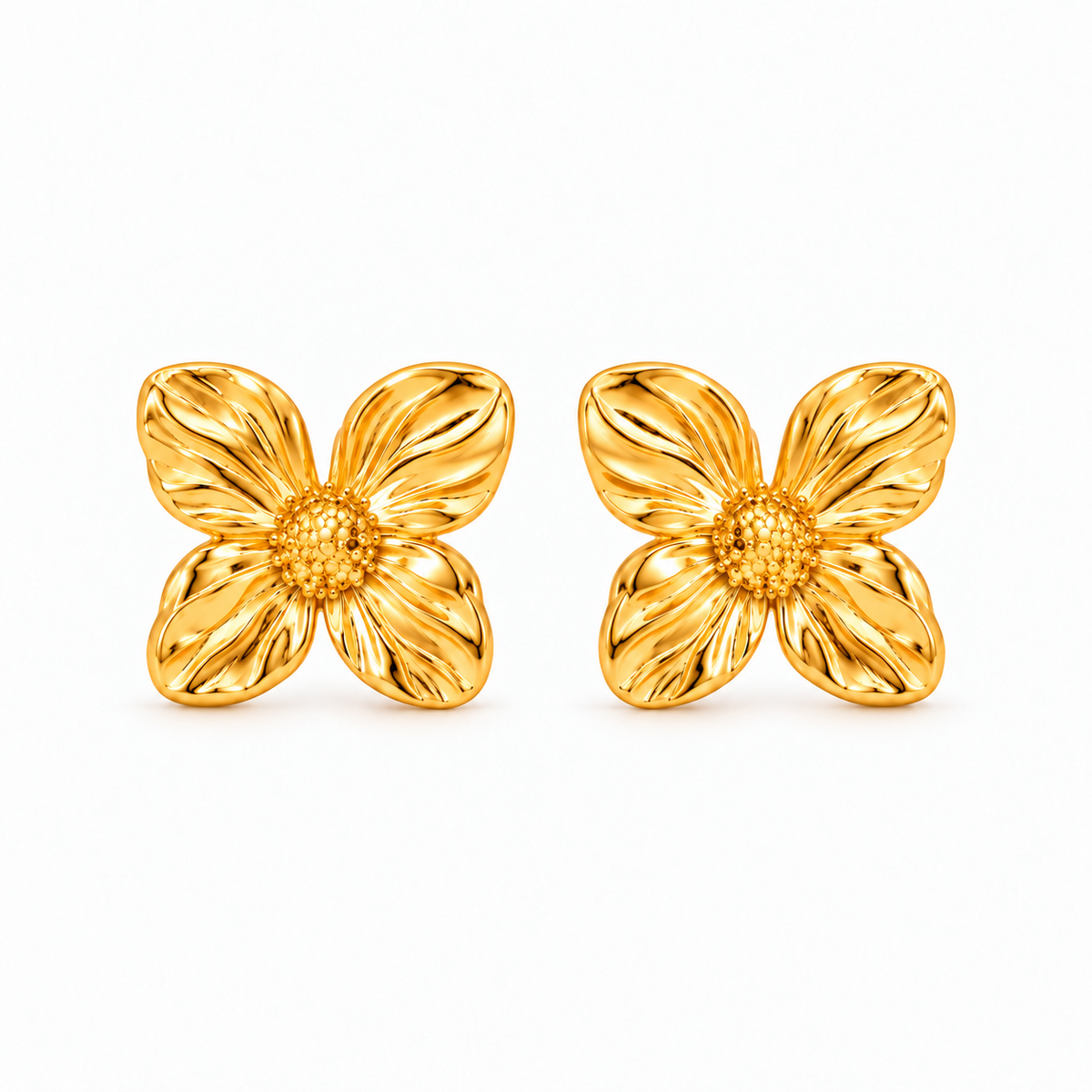 Aretes Flor de Acero Inoxidable 316L