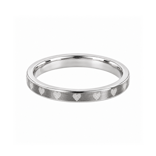 Anillo Hearth Unisex Plateado de Acero Inoxidable 316L