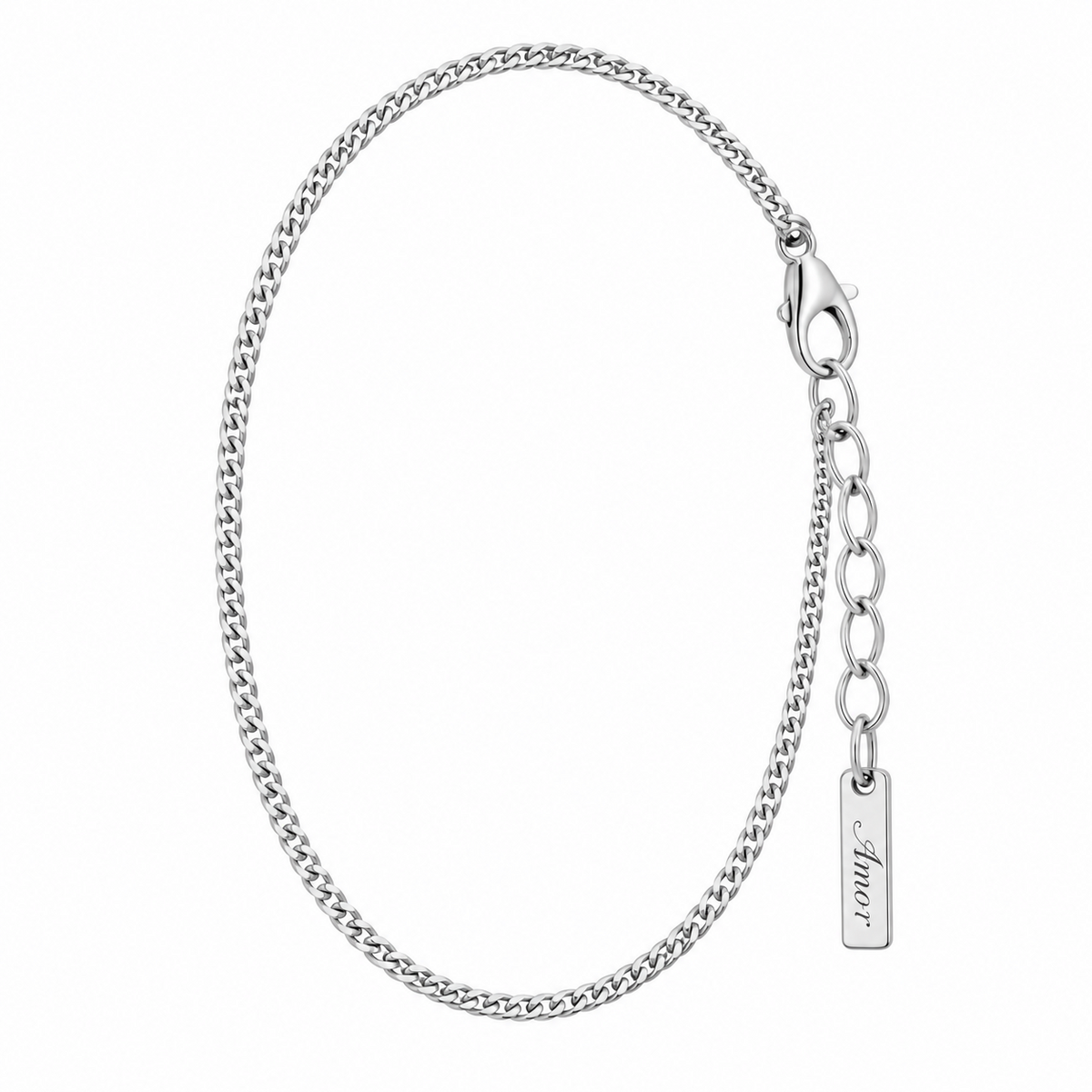 Brazalete Rosemary plateado de Acero Inoxidable 316L