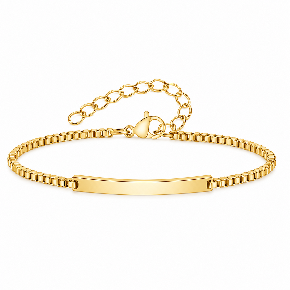Brazalete Recto personalizado dorado pequeño de Acero Inoxidable 316L