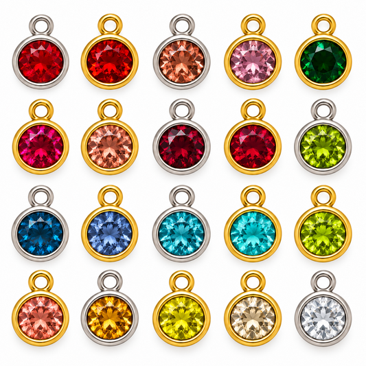 Charm Perlas variadas de Acero Inoxidable 316L