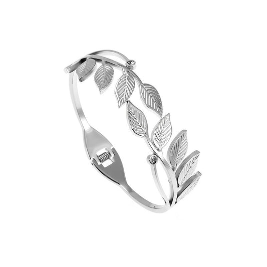 Brazalete Spring de Acero de Titanio Plateado – Flexible, Hipoalergénico y Resistente al Agua
