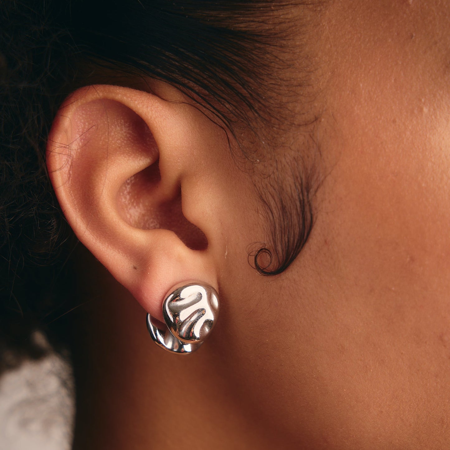 Aretes Matilde Doble Dorados Acero 316L