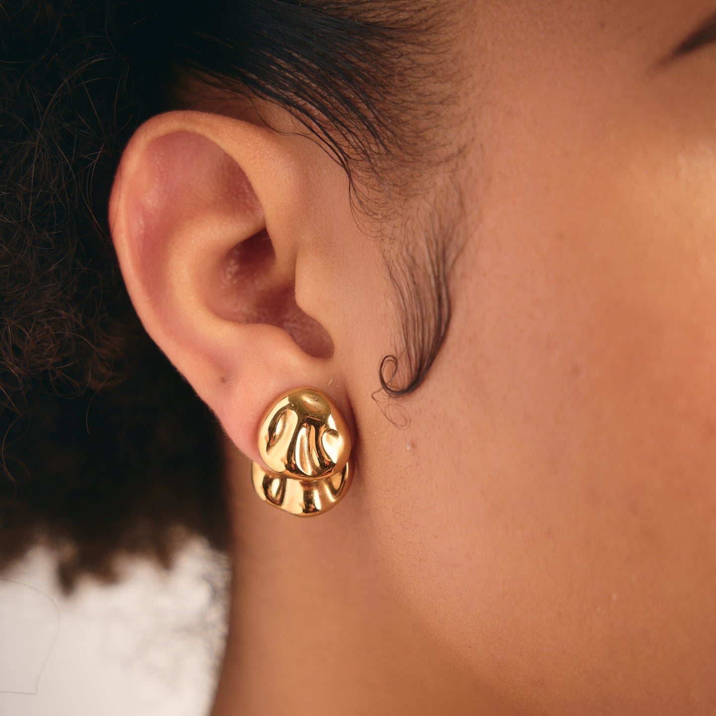 Aretes Matilde Doble Dorados Acero 316L