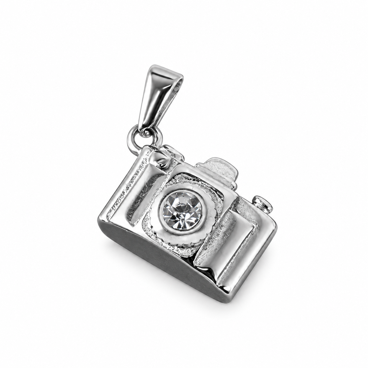 Charm de camara grande plateada de Acero 316L