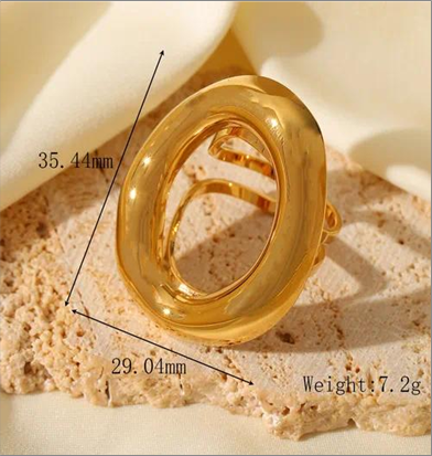 Joyería Al Por Mayor Estilo Simple Artístico Irregular Geométrico Acero inoxidable 304 Chapados En Oro De 18K Enchapado Anillos abiertos Dorado