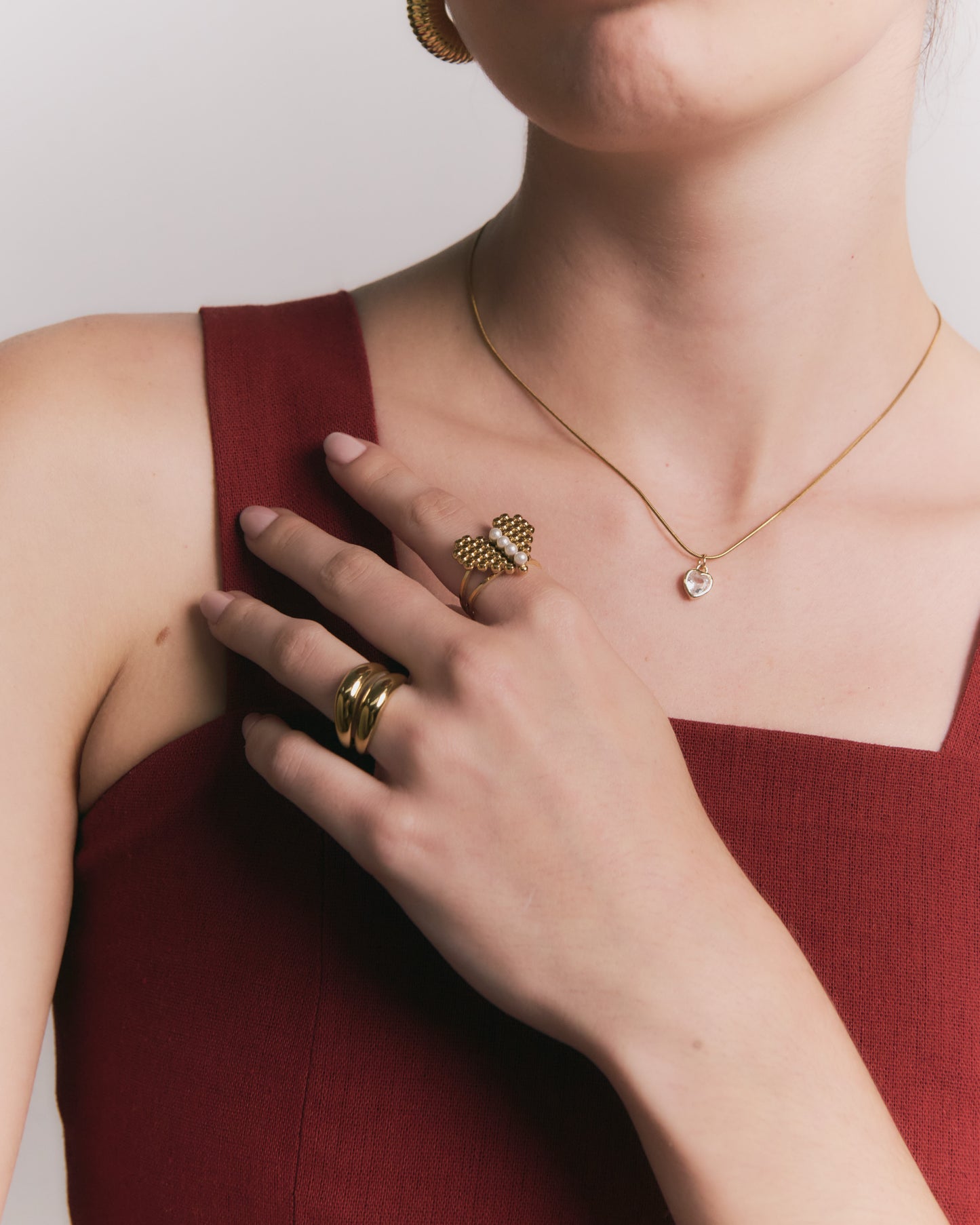 Anillo Dorado Ajustable de Acero de Titanio Minimalista