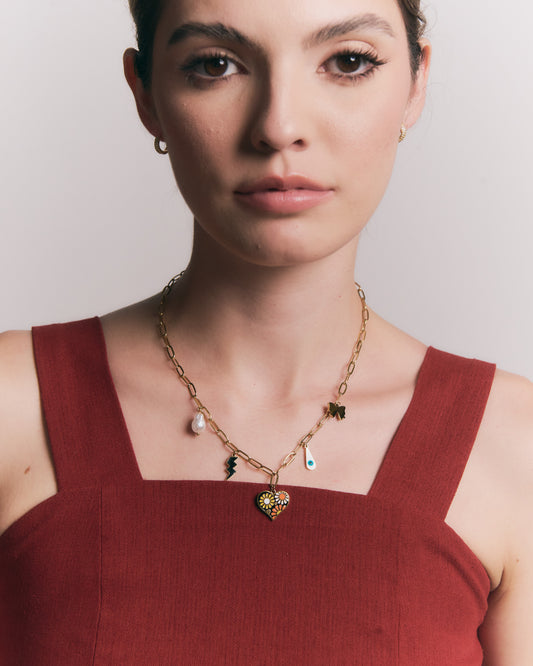 Black lightning necklace