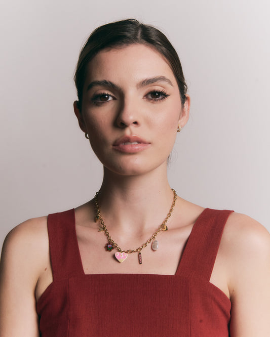 Pink heart necklace