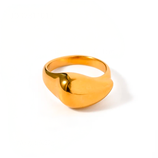 Anillo Orgánico Minimalista Dorado – Acero de Titanio Talla 6