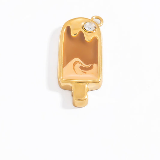 Charm Paleta de Helado – Dulzura en Acero de Titanio Dorado