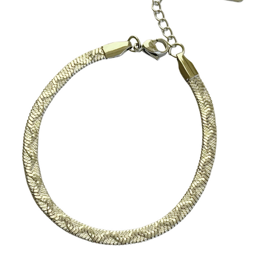 Brazalete Snake Flat Reversible de Acero de Titanio – Doble Cara, Hipoalergénico y Resistente